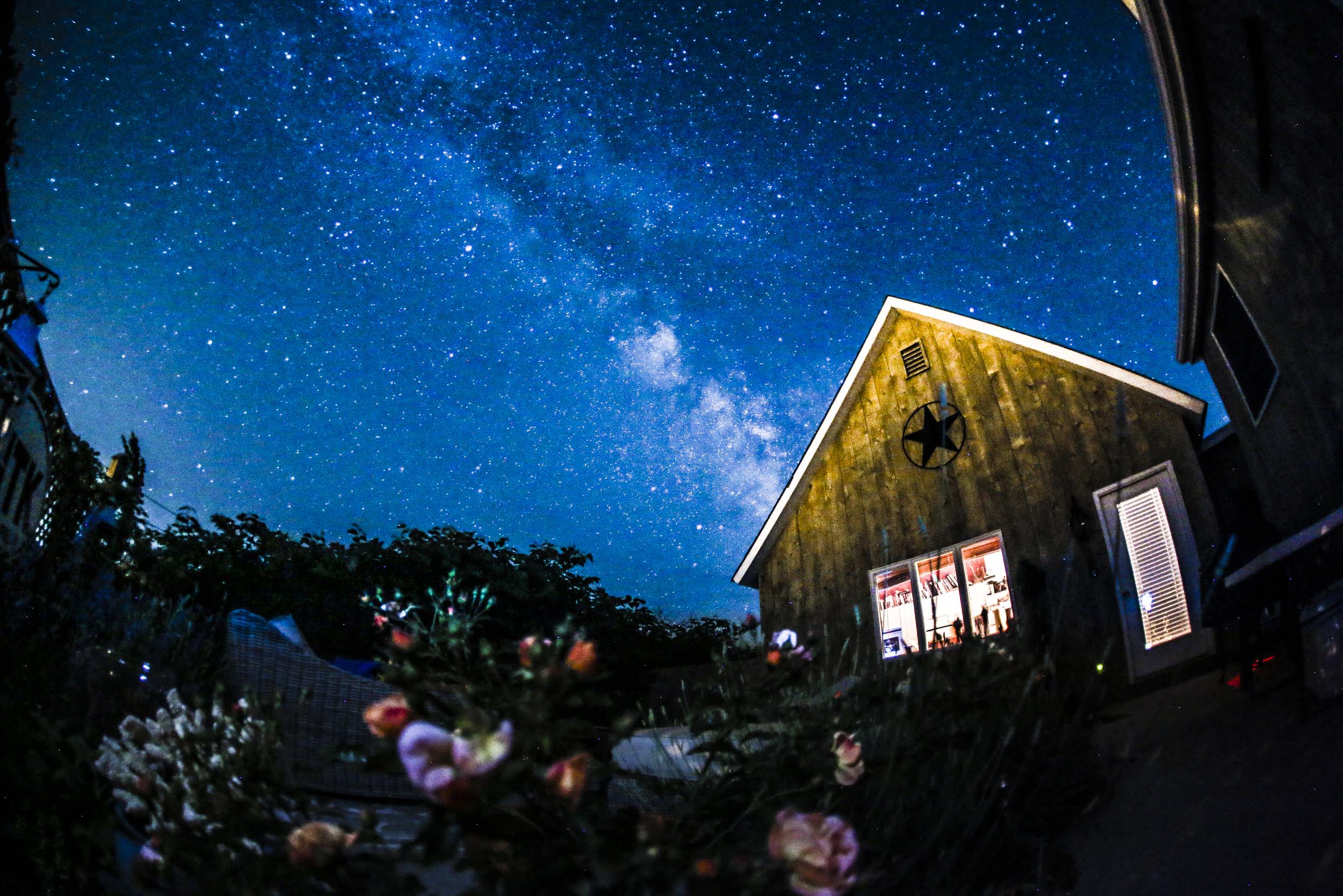 Home sweet home. Milky Way over our cottage or what my wife likes to call, 
