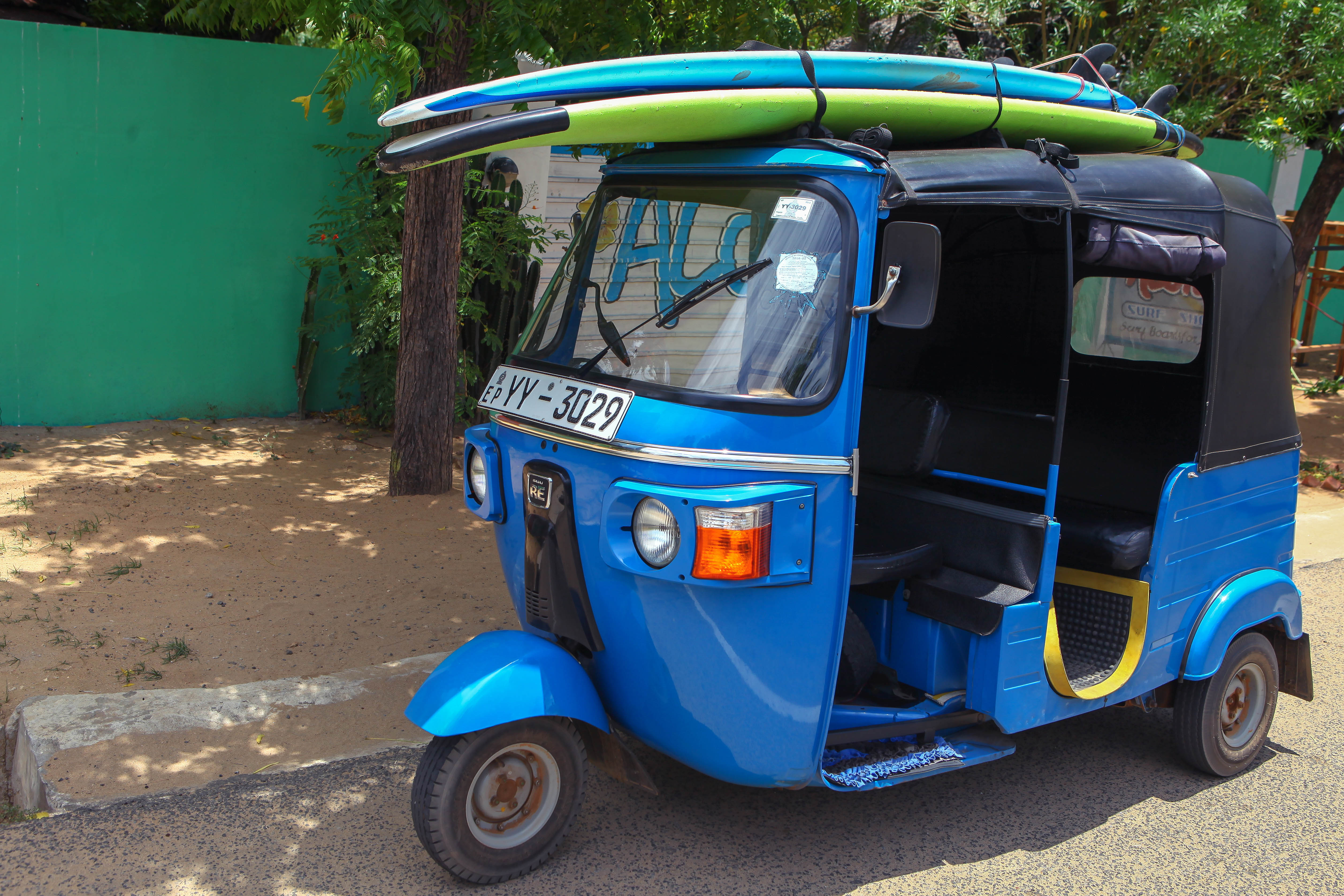 Tuk-tuk – the local means of transportation to the best surf spots. Photo: Charlie Malmqvist.