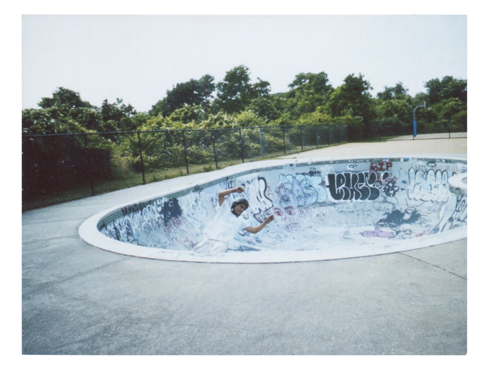 Floating in an empty pool. Photo: Matt Schwartz