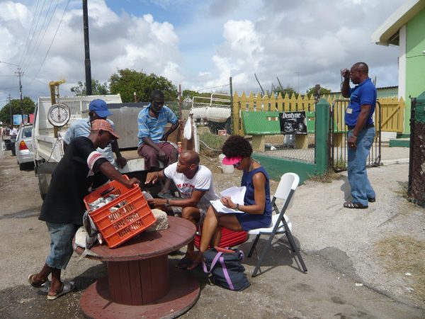Ayana interviewing fishers in Curaçao. Photo courtesy of Ayana E. Johnson