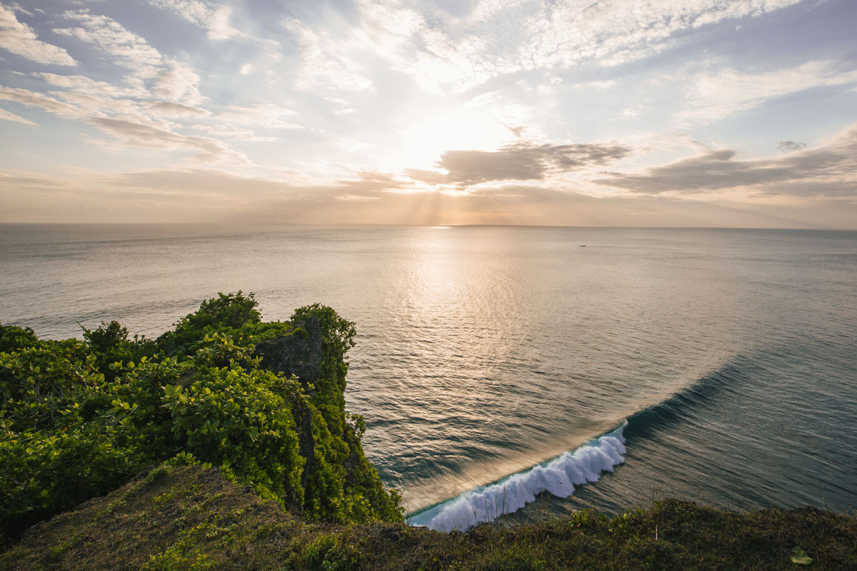 Sunset from a little known cliff-side perch on the Bukit. Photo: Michael Vericker