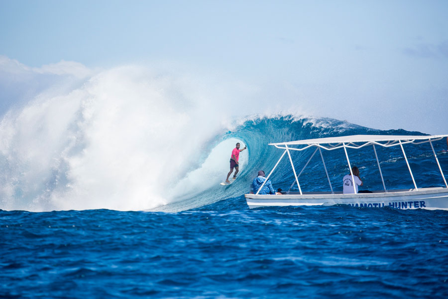 This was the day after the Fiji Pro ended, Anthony Walsh had been around the whole time and was always scoring epic conditions at Restaurants and Cloudbreak. Photo: David Nilsen