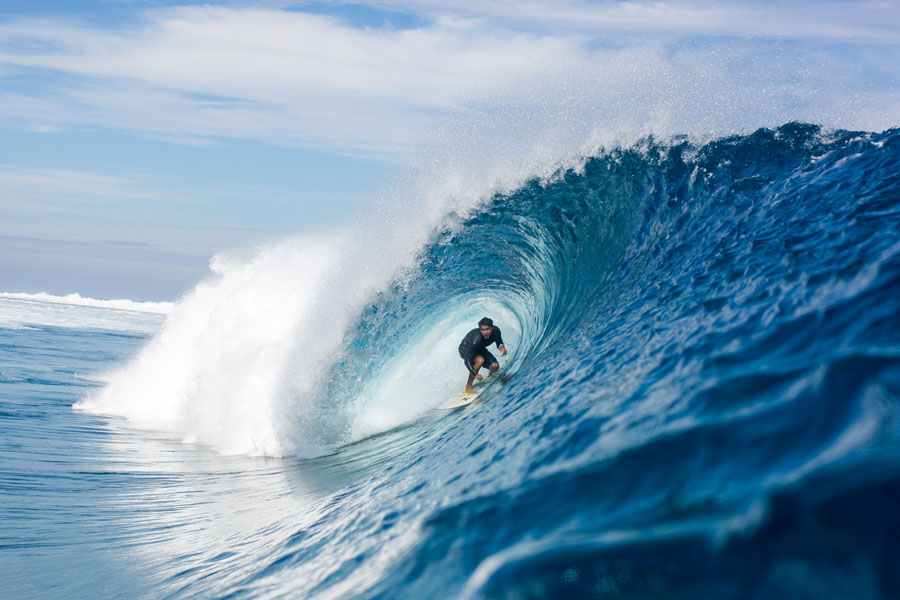 Kai Barger came to Fiji at the end of July along with a few of the other boys from Maui. He was killing it and I was lucky enough to link up with him on more than a couple waves. Photo: David Nilsen
