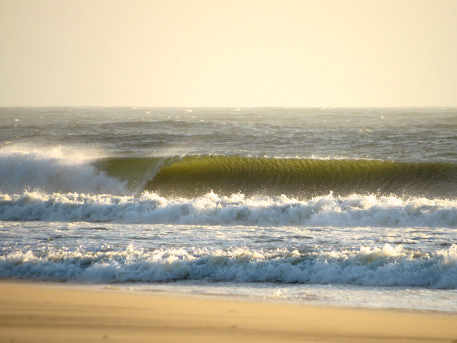After the lengthy mission to get to the wave, this is a very welcome sight when you pull up over the dunes at Skeleton Bay. Photo: Ryan Watters