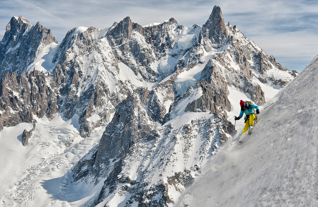 Kit DesLauriers skiing in Chamonix, France. Photo Jimmy Chin