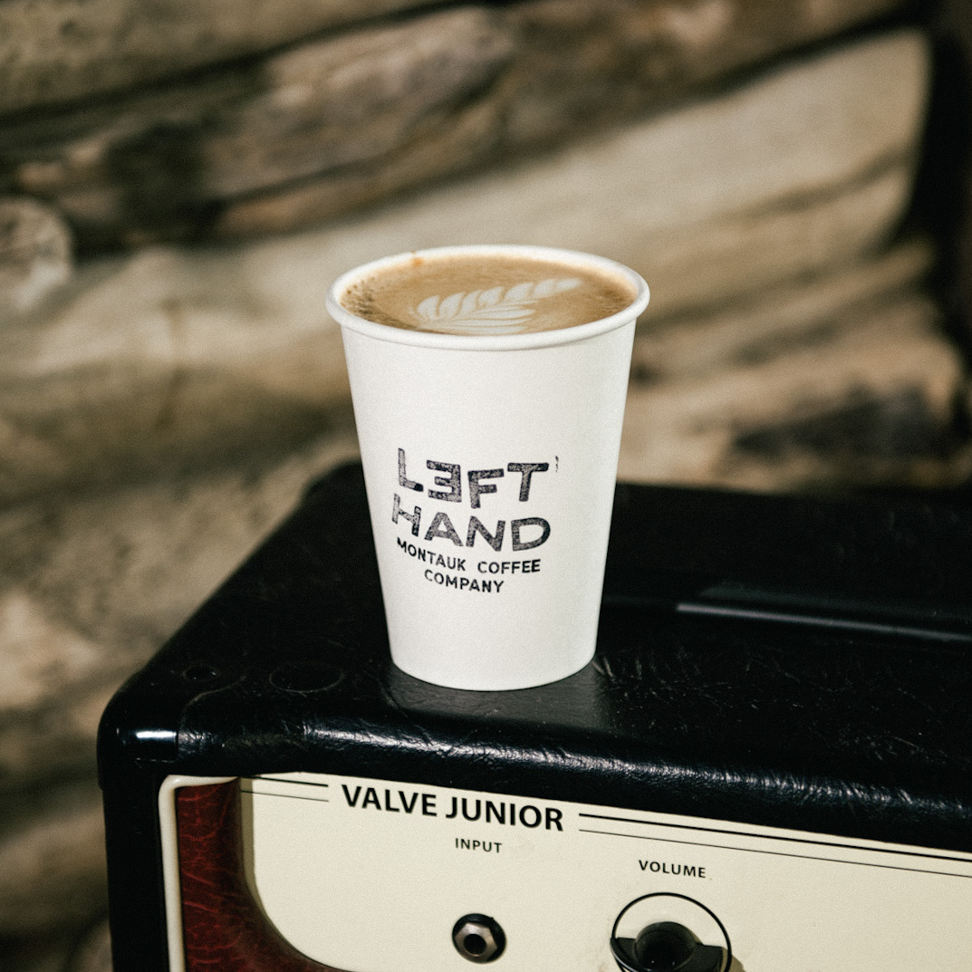Left Hand Coffee cup on amp