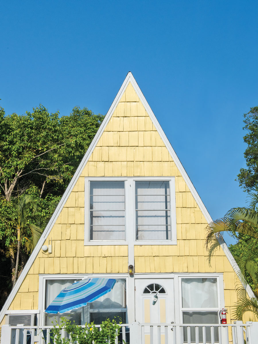 Yellow A-Frame house