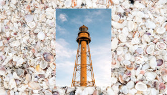 Seashells and lighthouse