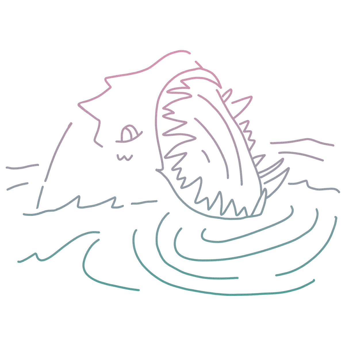 Line illustration of the mythical creature Charybdis 