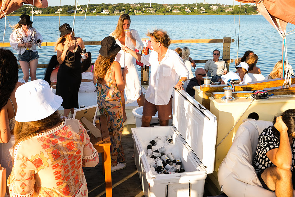 cooler of drinks on boat during the sunset cruise with Whalebone and VIDE