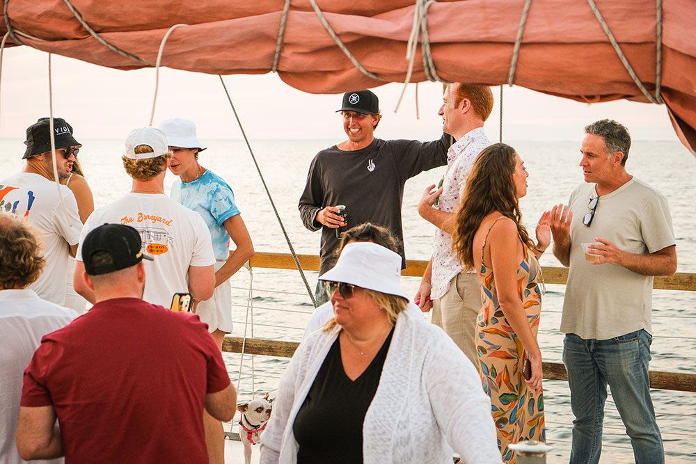group on boat during the sunset cruise with Whalebone and VIDE