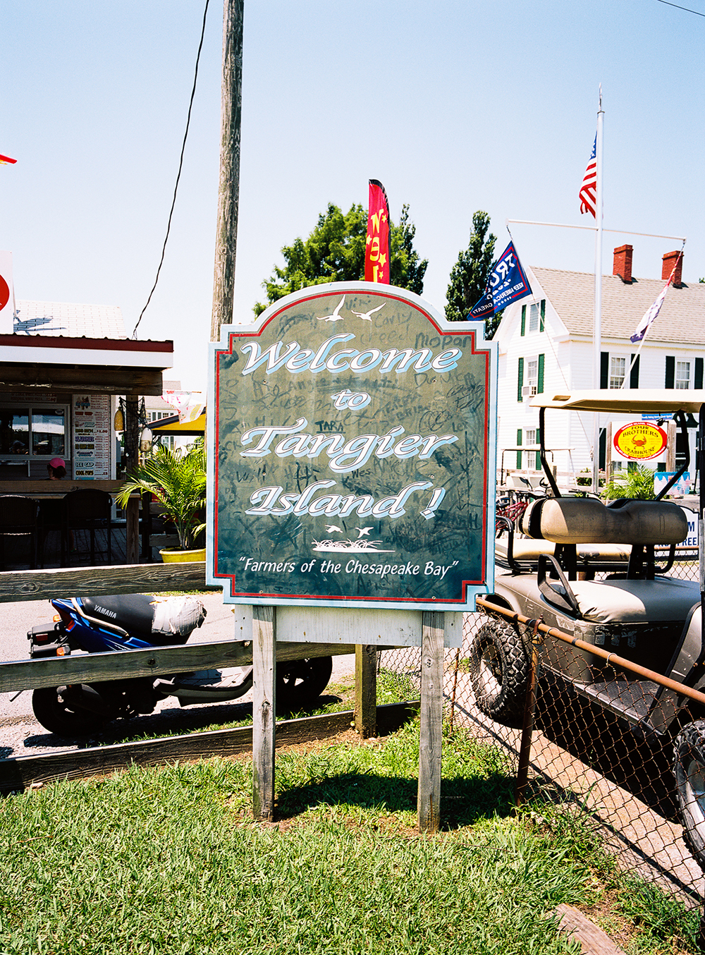 Photograph by Gunner Hughes of Tangier Island Welcome Sign