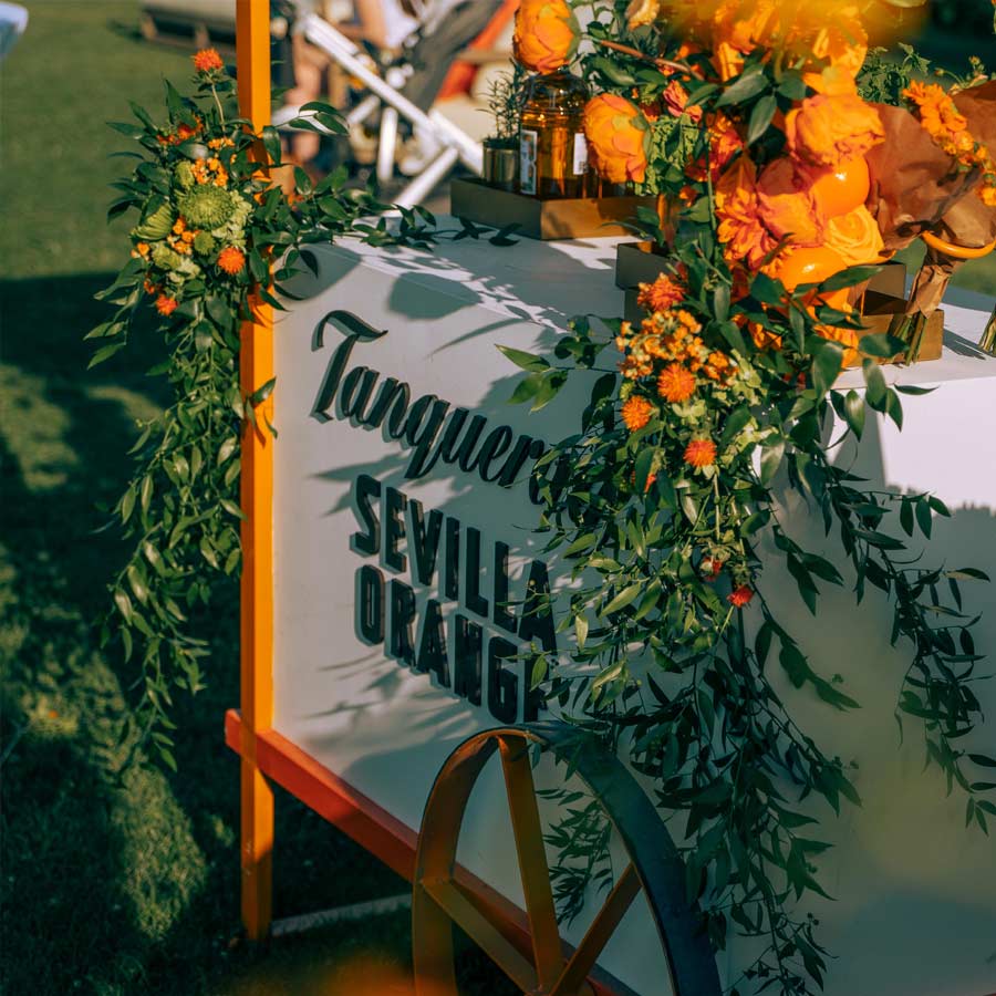 Tanqueray Sevilla Orange cart and bar at the Whalebone Magazine Sixth Anniversary party at the Montauk Lake House