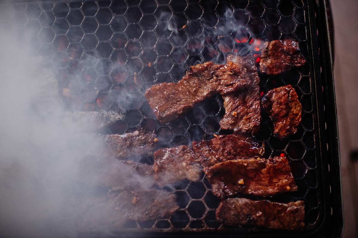 Chef Jean-Paul Bourgeois of Louisiana grills short ribs