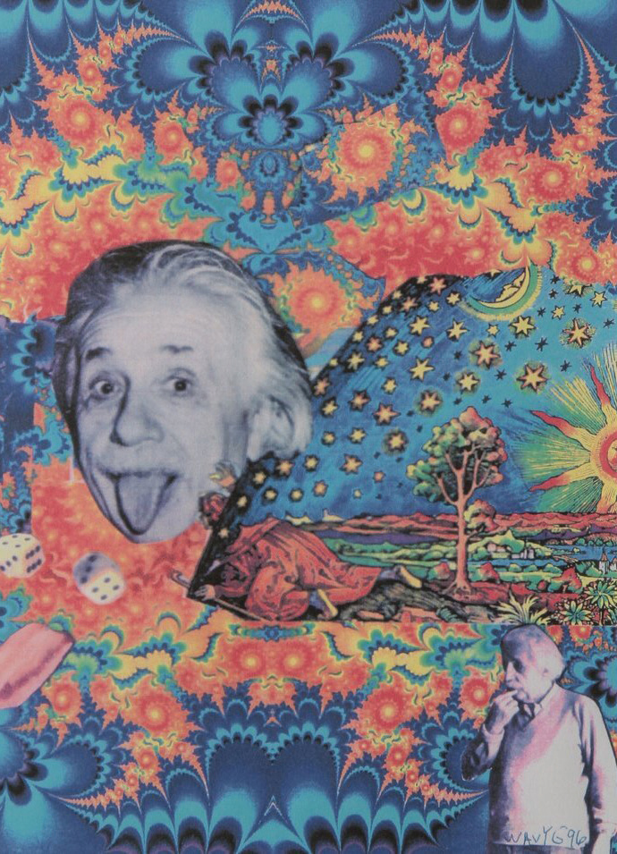 Trippy Einstein psychedelic artwork.