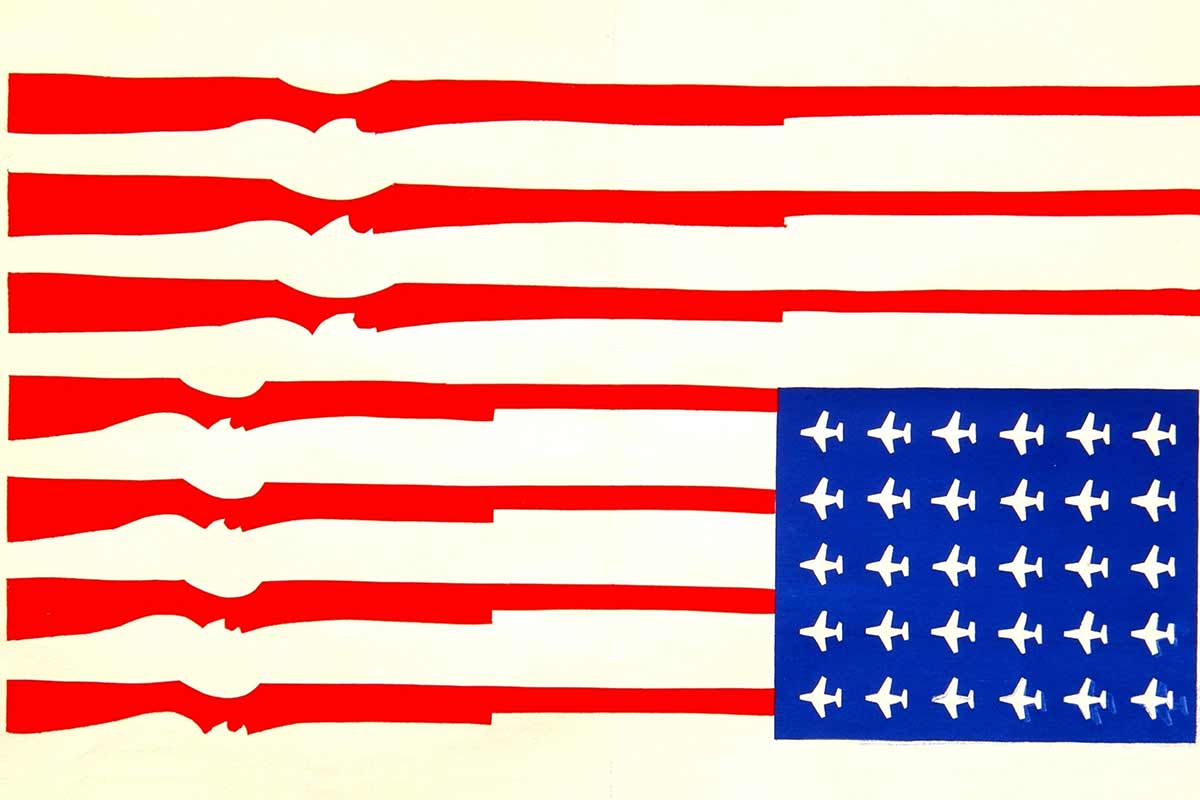 “US Arms Flag” | University of California, Berkeley | 1971 | San José State University Special Collections & Archives