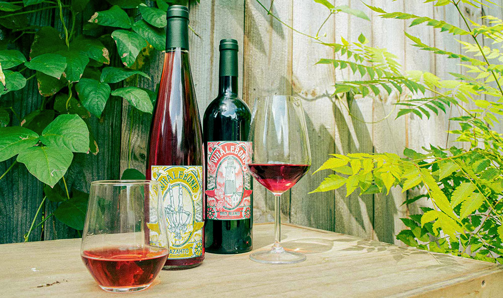2021 Whalebone Magazine Holiday Gear Guide featuring Whalebone Wine, a red blend and a rosado, or razahato