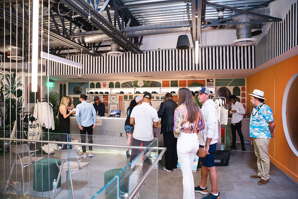 Guests at the K-Swiss x Whalebone Art Basel pop up at SHOWFIELDS Miami