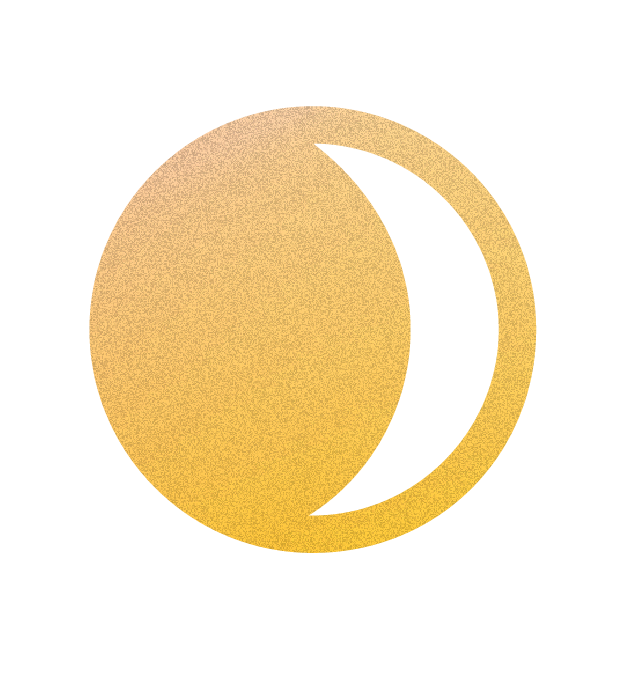 gradient waning gibbous moon outline