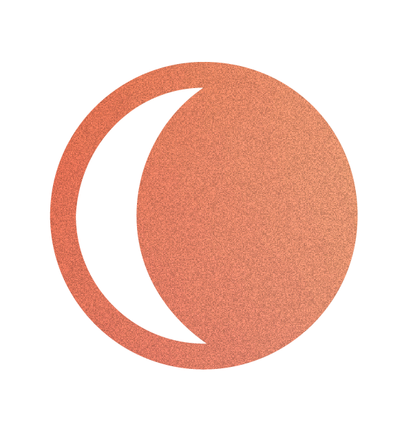 gradient waxing gibbous moon outline