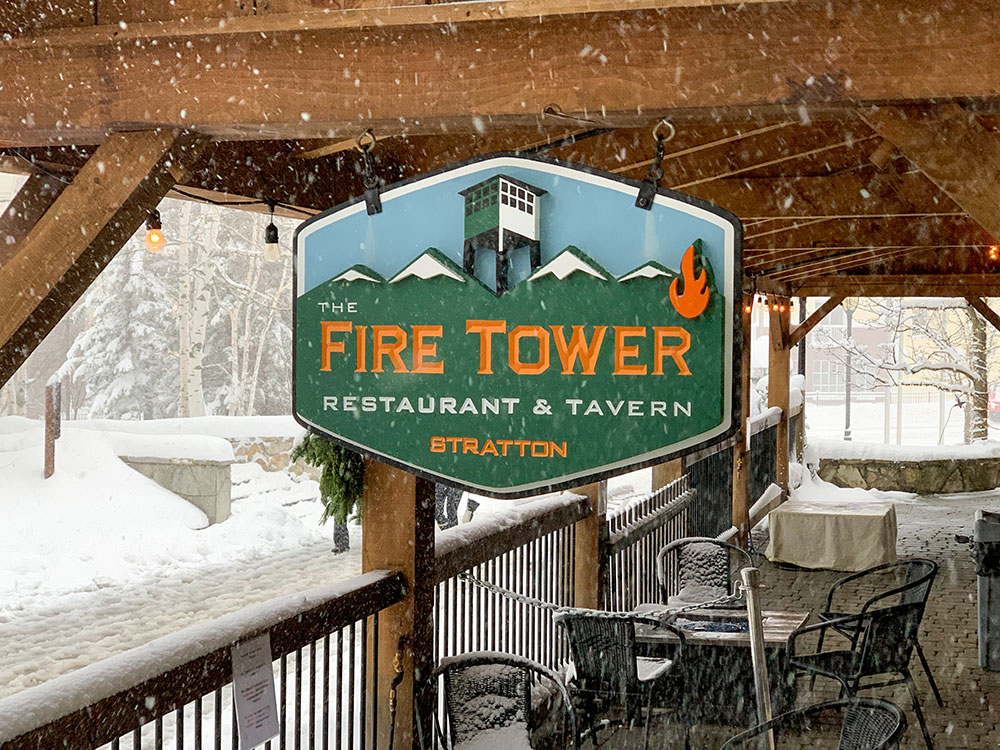 Photo of Fire Tower Restaurant Sign at Stratton Resort, VT