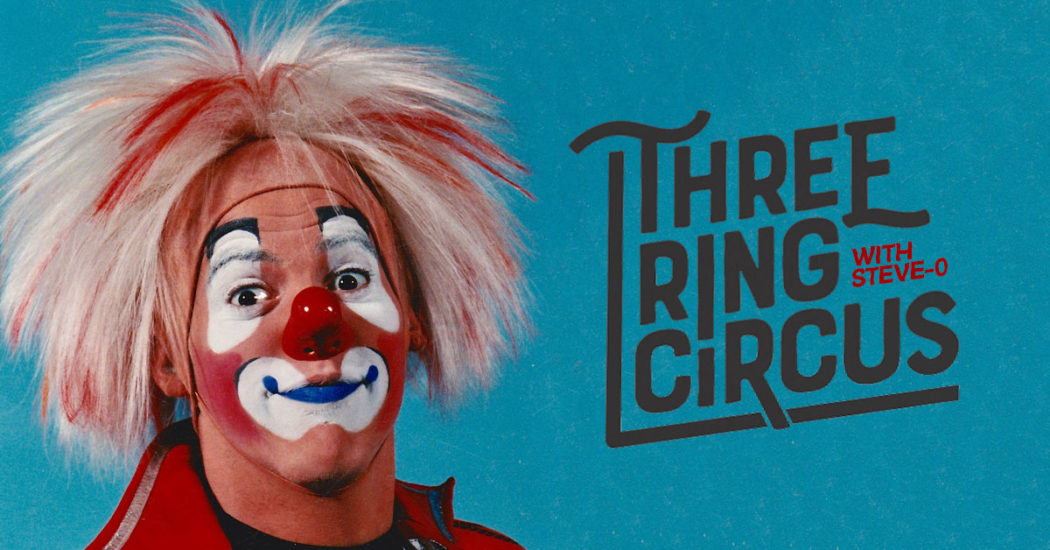 Steve-O in clown college with Three Ring Circus Title