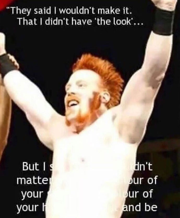 Meme about Shaemus Wrestler being pale