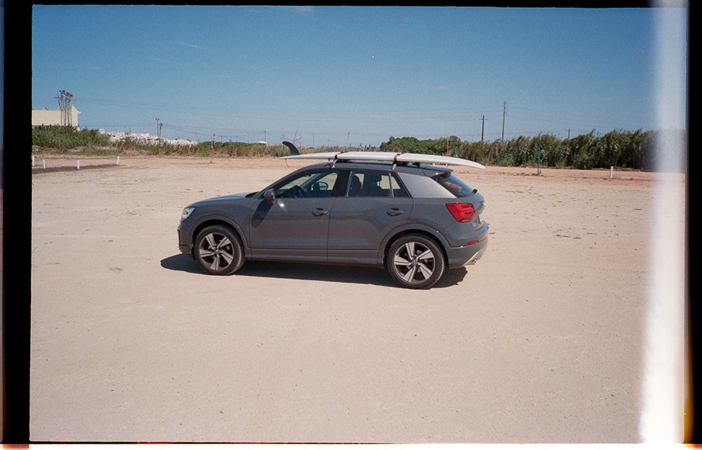 Photo taken by Gunner Hughes of car parked on European beach