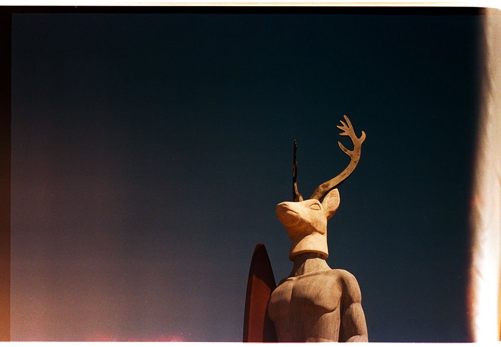 Photo taken by Gunner Hughes of deer man statue in Europe