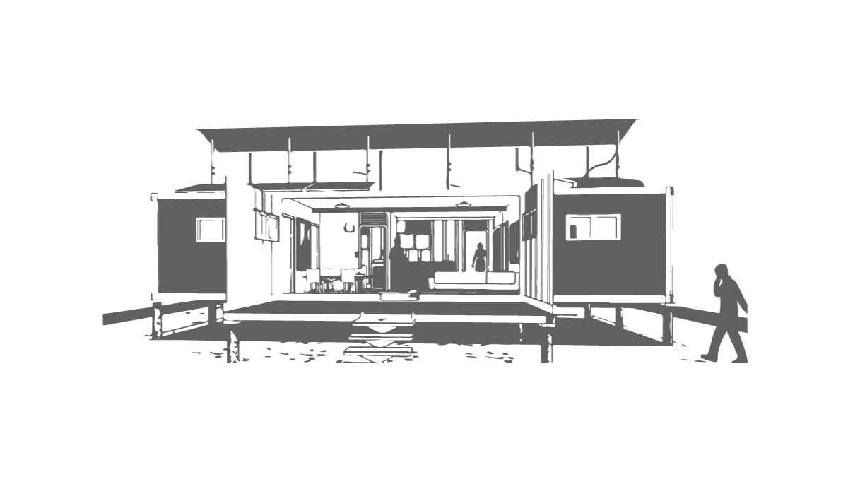 illustration of the VillageCraft Container Home 