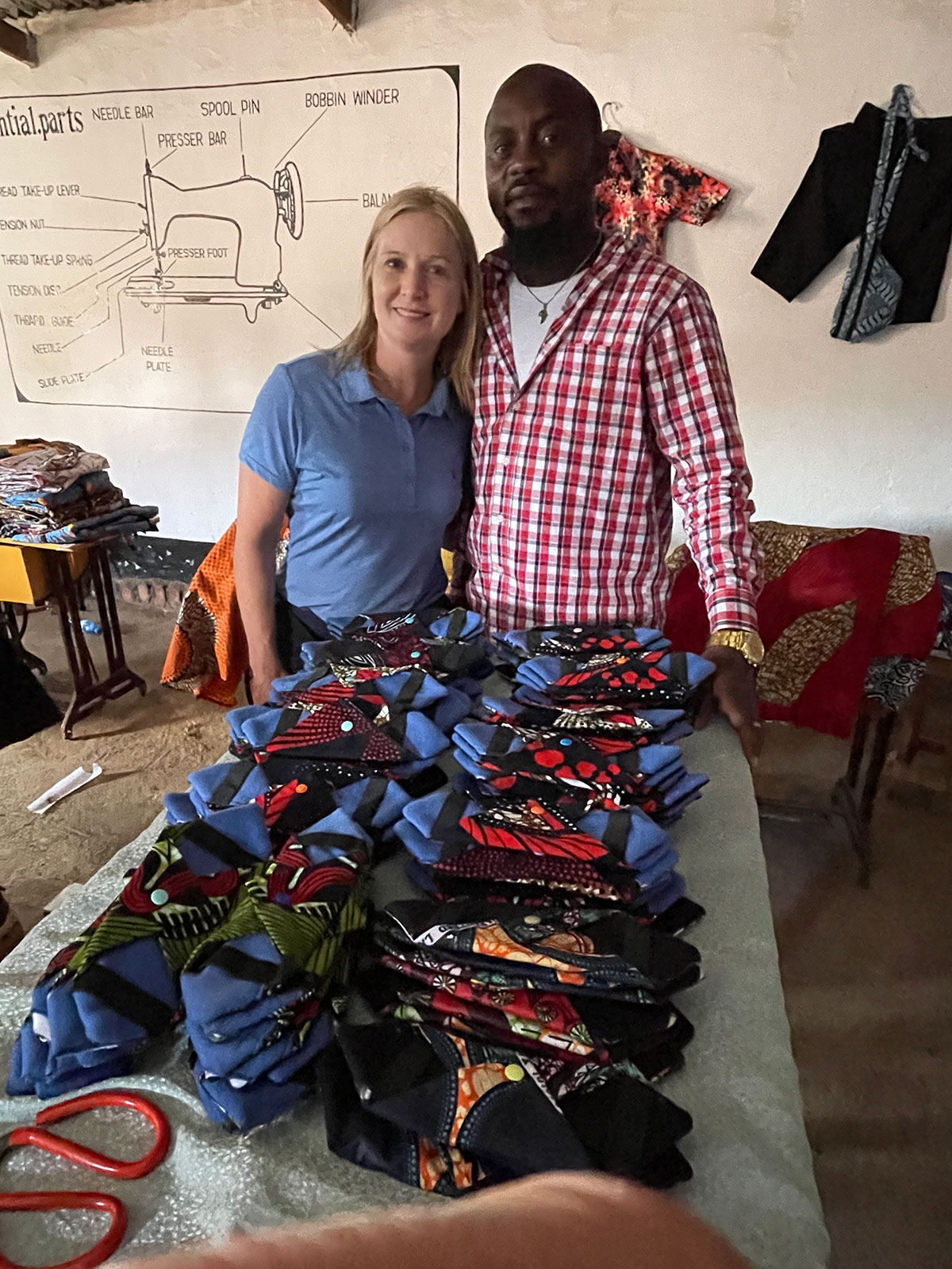 WISSP's Susan with Malawi tailoring director