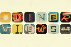 diner views written out in neon letters