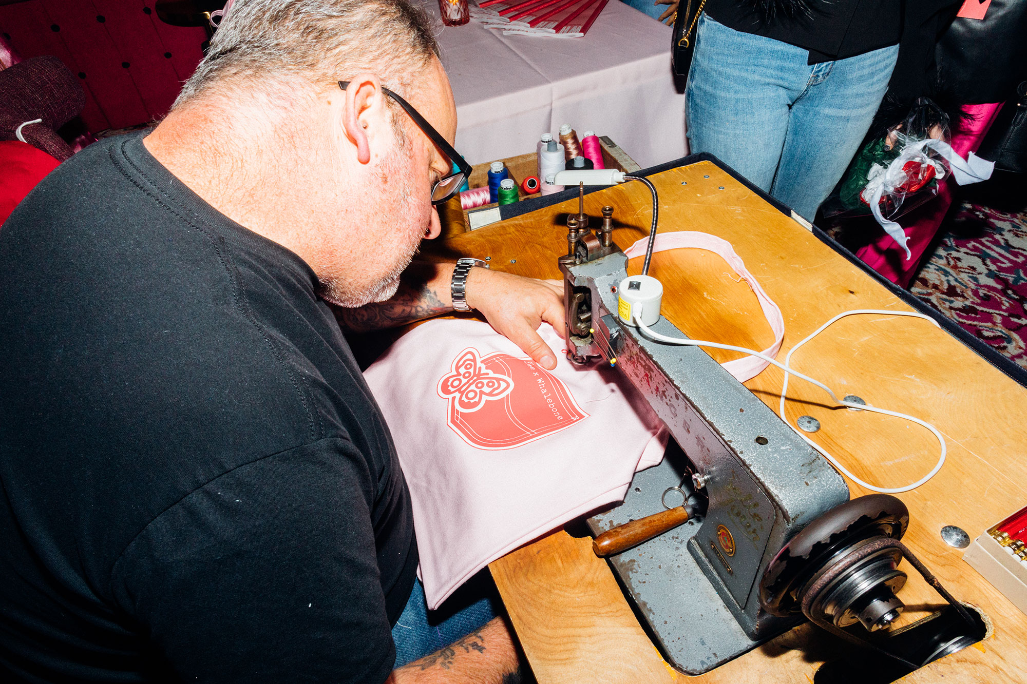 Custom embroiderer at the Dolly Parton Issue Release Party at Graduate Nashville