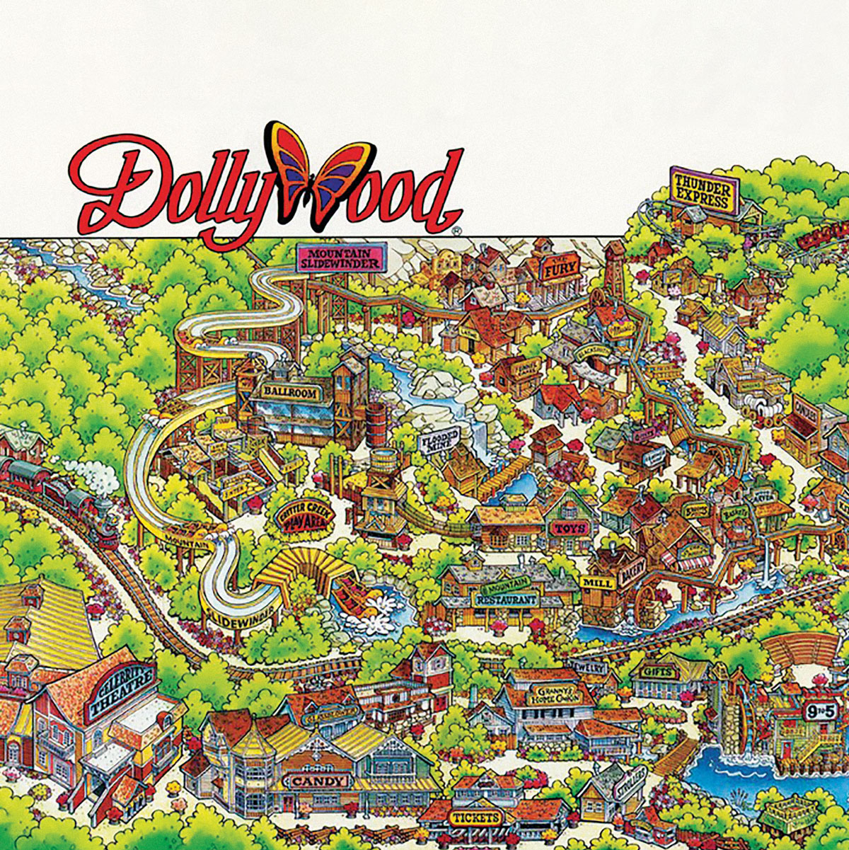 Dollywood map from 1989