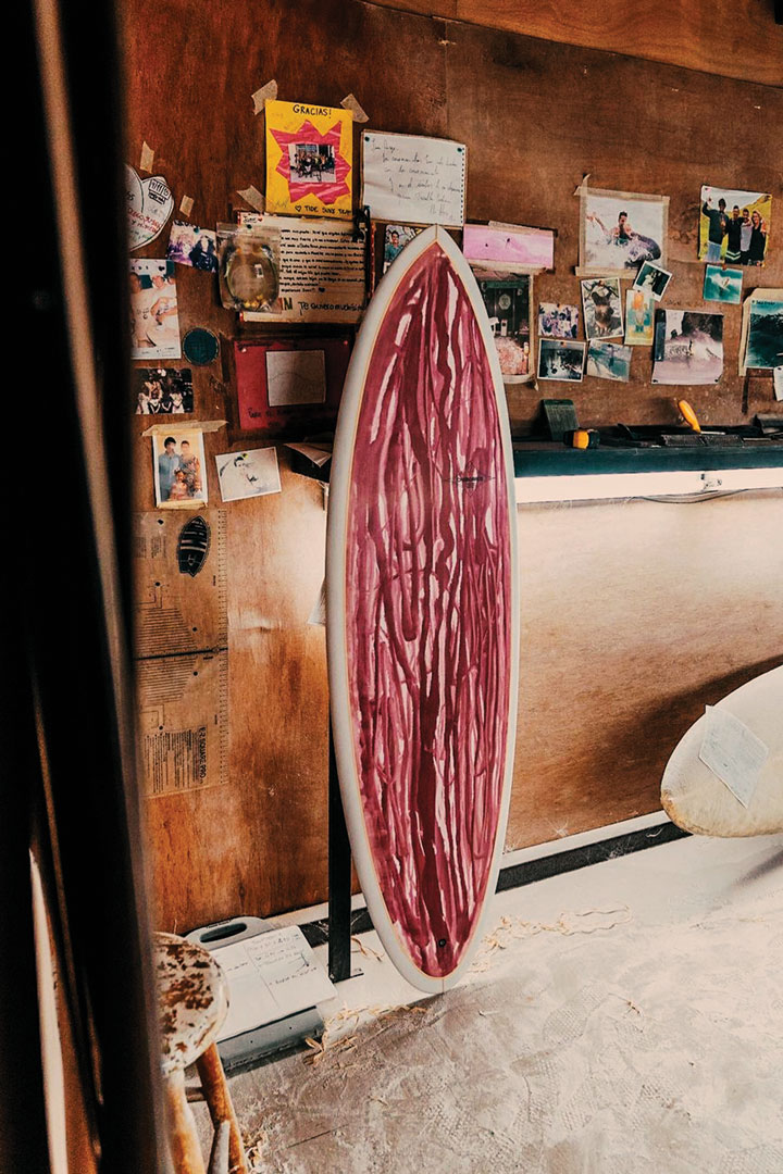 Juan Diego surfboard studio. 