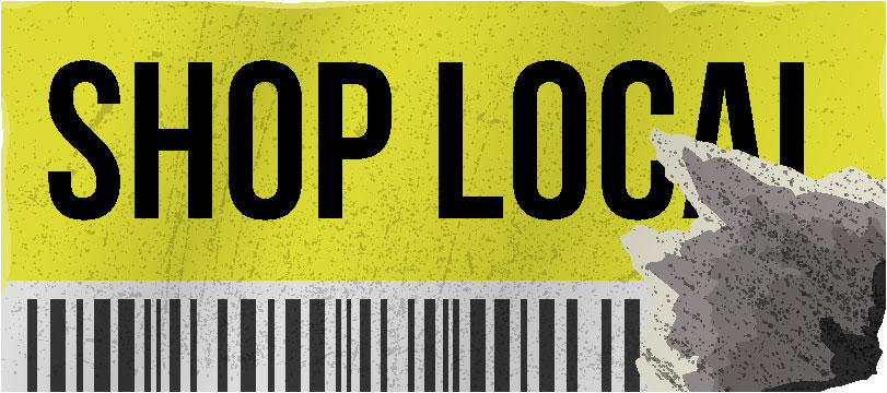 "Shop Local" sticker