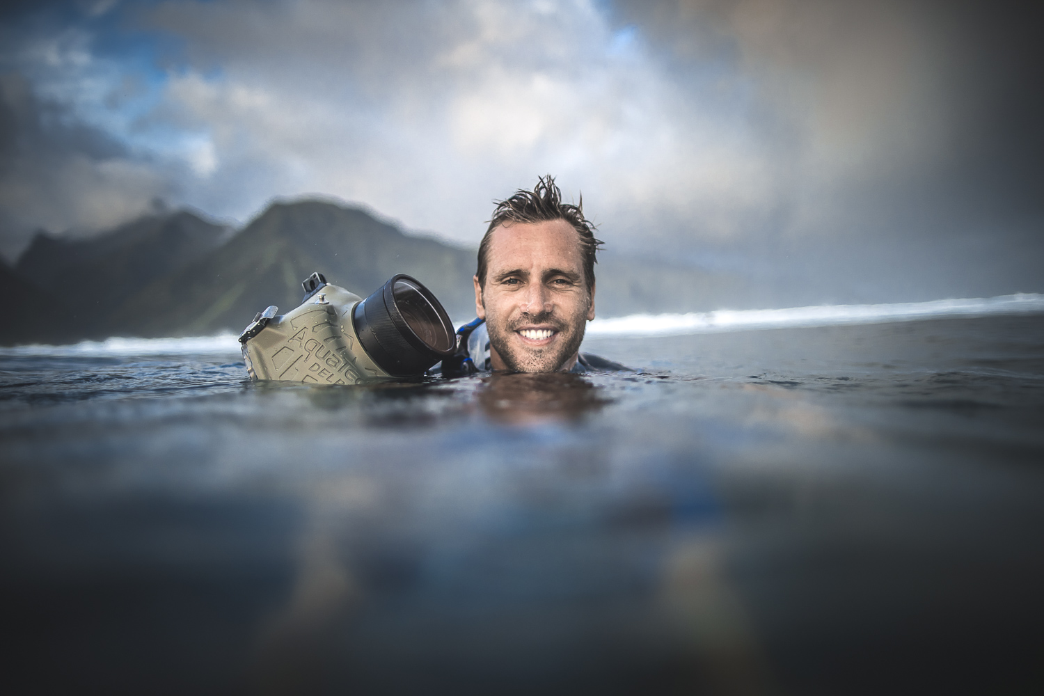 Portrait of French photographer Ben Thouard in the ocean