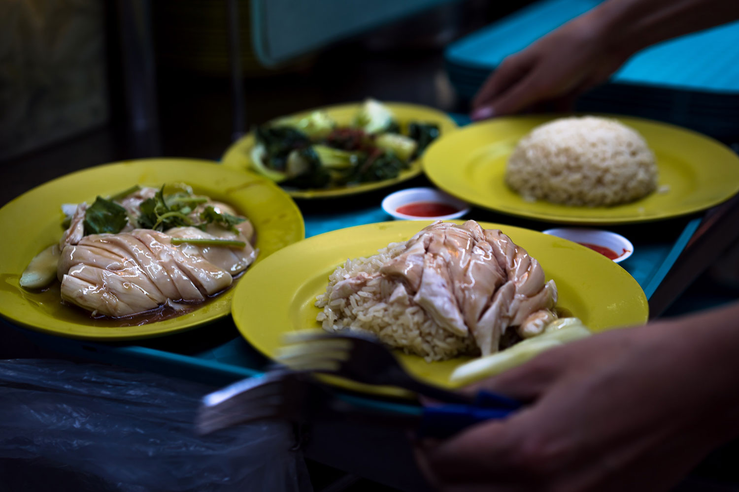 Chicken rice and other plated meals, Singapore food scene