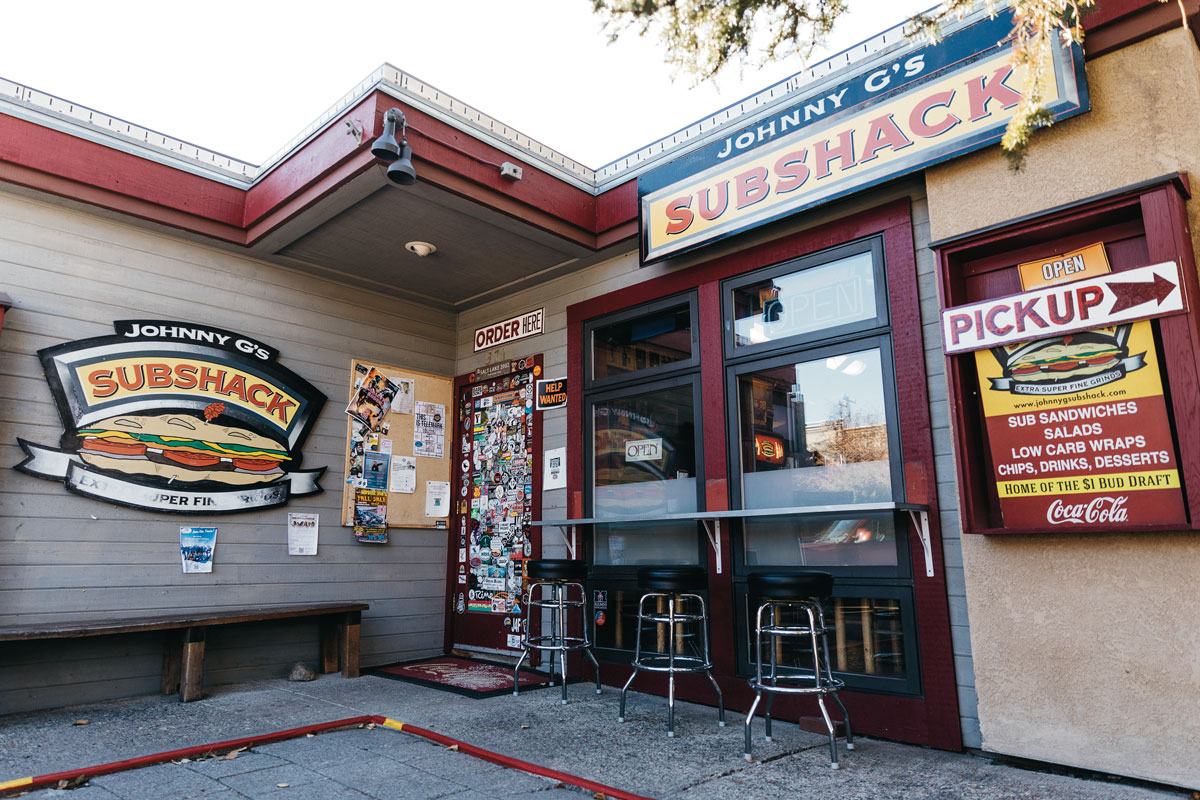 Exterior shot of Johnny G's Subshack