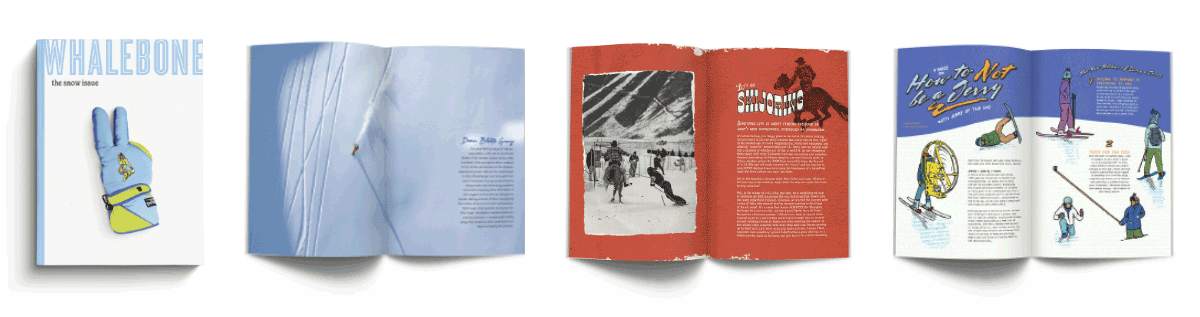spreads from The Snow Issue of Whalebone Magazine