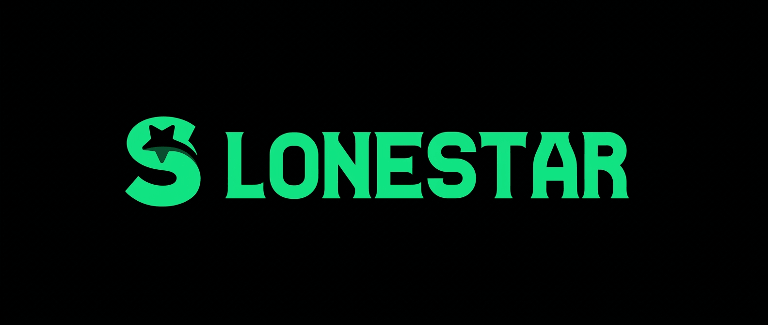 Lonestar Casino official logo showing green S star icon and Lonestar text on a black background
